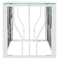 Thumbnail for Couchtisch Silbern 110x45x45 cm Edelstahl und Glas