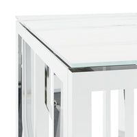 Thumbnail for Couchtisch Silbern 110x45x45 cm Edelstahl und Glas