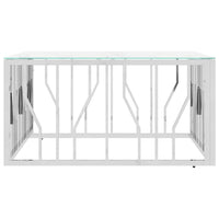 Thumbnail for Couchtisch Silbern 80x80x40 cm Edelstahl und Glas