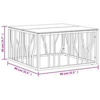 Thumbnail for Couchtisch Silbern 80x80x40 cm Edelstahl und Glas