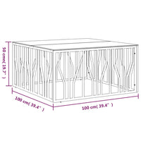 Thumbnail for Couchtisch 100x100x50 cm Edelstahl und Glas