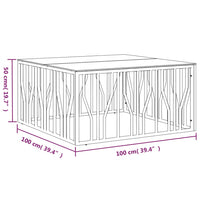Thumbnail for Couchtisch 100x100x50 cm Edelstahl und Glas