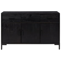 Thumbnail for Sideboard Schwarz 110x35x70 cm Massivholz Kiefer