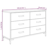 Thumbnail for Sideboard Braun 110x35x70 cm Massivholz Kiefer