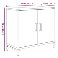 Thumbnail for Sideboard Schwarz 75x35x70 cm Massivholz Kiefer