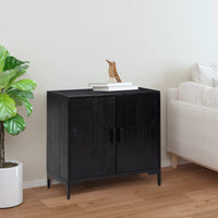 Thumbnail for Sideboard Schwarz 75x35x70 cm Massivholz Kiefer