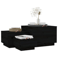 Thumbnail for Aufbewahrungsboxen mit Deckeln 3 Stk. Schwarz Massivholz Kiefer