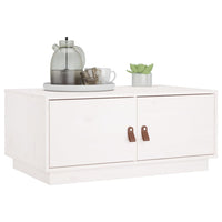 Thumbnail for Couchtisch Weiß 80x50x35 cm Massivholz Kiefer