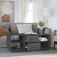 Thumbnail for Couchtisch Grau 100x50x41 cm Massivholz Kiefer