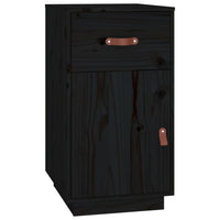 Thumbnail for Schreibtisch-Schrank Schwarz 40x50x75 cm Massivholz Kiefer