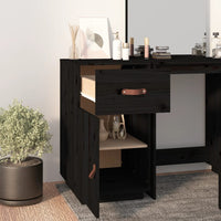 Thumbnail for Schreibtisch-Schrank Schwarz 40x50x75 cm Massivholz Kiefer