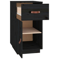 Thumbnail for Schreibtisch-Schrank Schwarz 40x50x75 cm Massivholz Kiefer