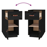 Thumbnail for Schreibtisch-Schrank Schwarz 40x50x75 cm Massivholz Kiefer