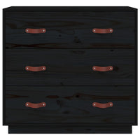 Thumbnail for Sideboard Schwarz 80x40x75 cm Massivholz Kiefer