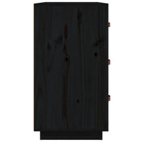 Thumbnail for Sideboard Schwarz 80x40x75 cm Massivholz Kiefer