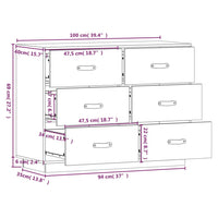Thumbnail for Sideboard Weiß 100x40x75 cm Massivholz Kiefer