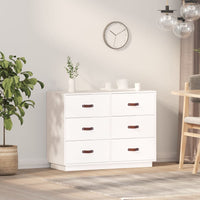 Thumbnail for Sideboard Weiß 100x40x75 cm Massivholz Kiefer