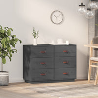 Thumbnail for Sideboard Grau 100x40x75 cm Massivholz Kiefer