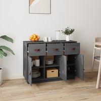 Thumbnail for Sideboard Grau 100x40x75 cm Massivholz Kiefer