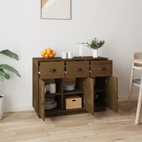 Thumbnail for Sideboard Honigbraun 100x40x75 cm Massivholz Kiefer