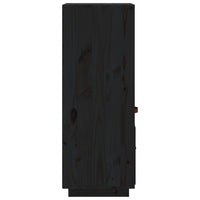 Thumbnail for Highboard Schwarz 34x40x108,5 cm Massivholz Kiefer