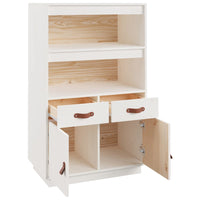 Thumbnail for Highboard Weiß 67x40x108,5 cm Massivholz Kiefer