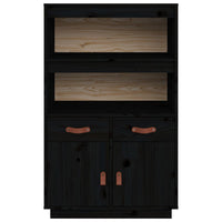 Thumbnail for Highboard Schwarz 67x40x108,5 cm Massivholz Kiefer