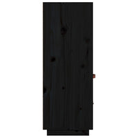 Thumbnail for Highboard Schwarz 67x40x108,5 cm Massivholz Kiefer