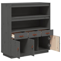 Thumbnail for Highboard Grau 100x40x108,5 cm Massivholz Kiefer