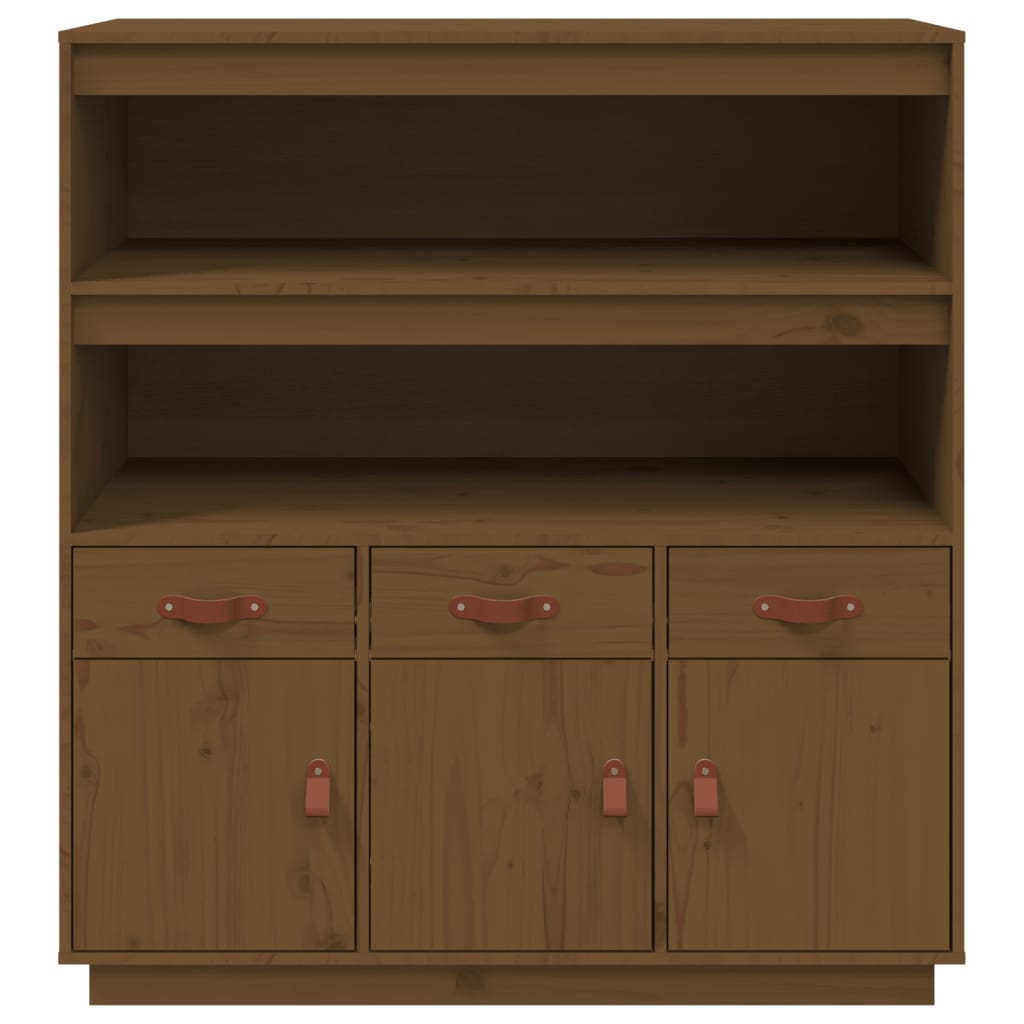 Highboard Honigbraun 100x40x108,5 cm Massivholz Kiefer