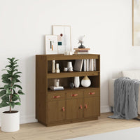 Thumbnail for Highboard Honigbraun 100x40x108,5 cm Massivholz Kiefer