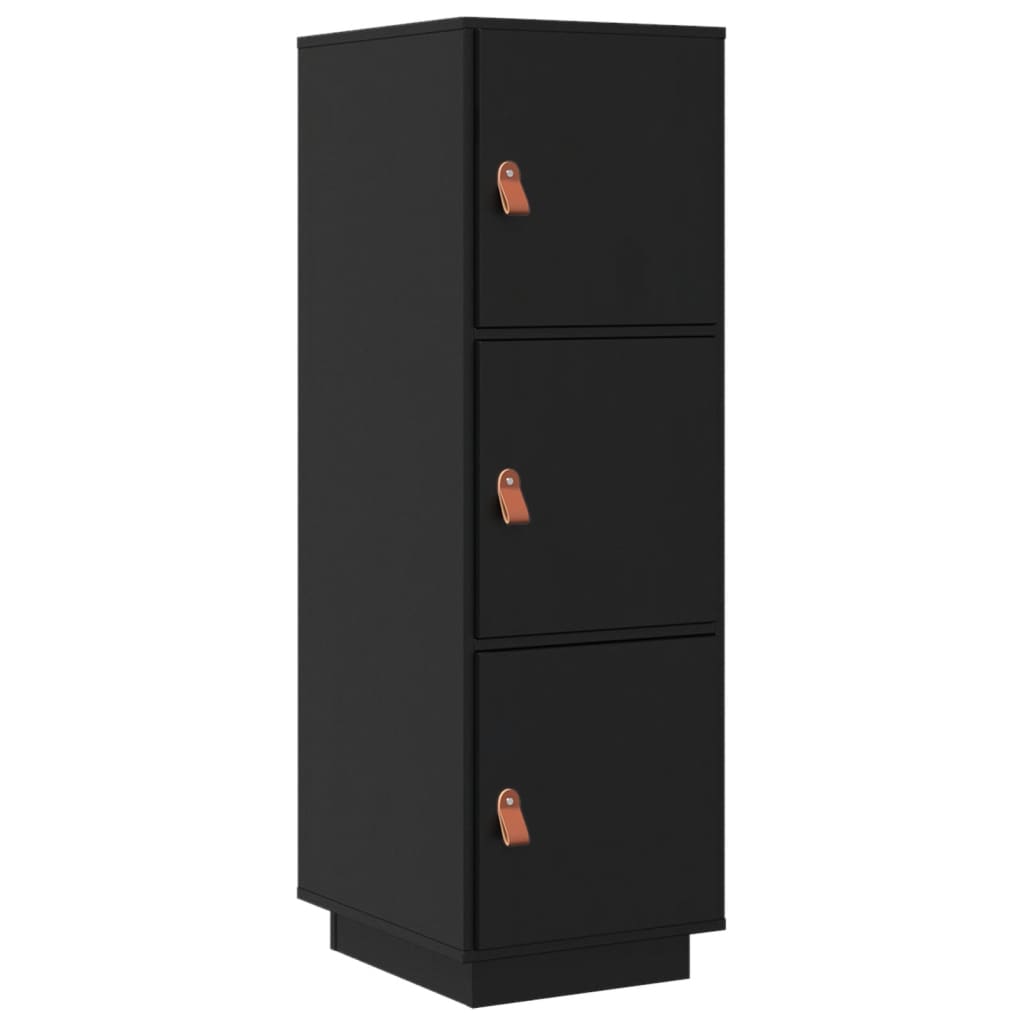 Highboard Schwarz 34x40x108,5 cm Massivholz Kiefer