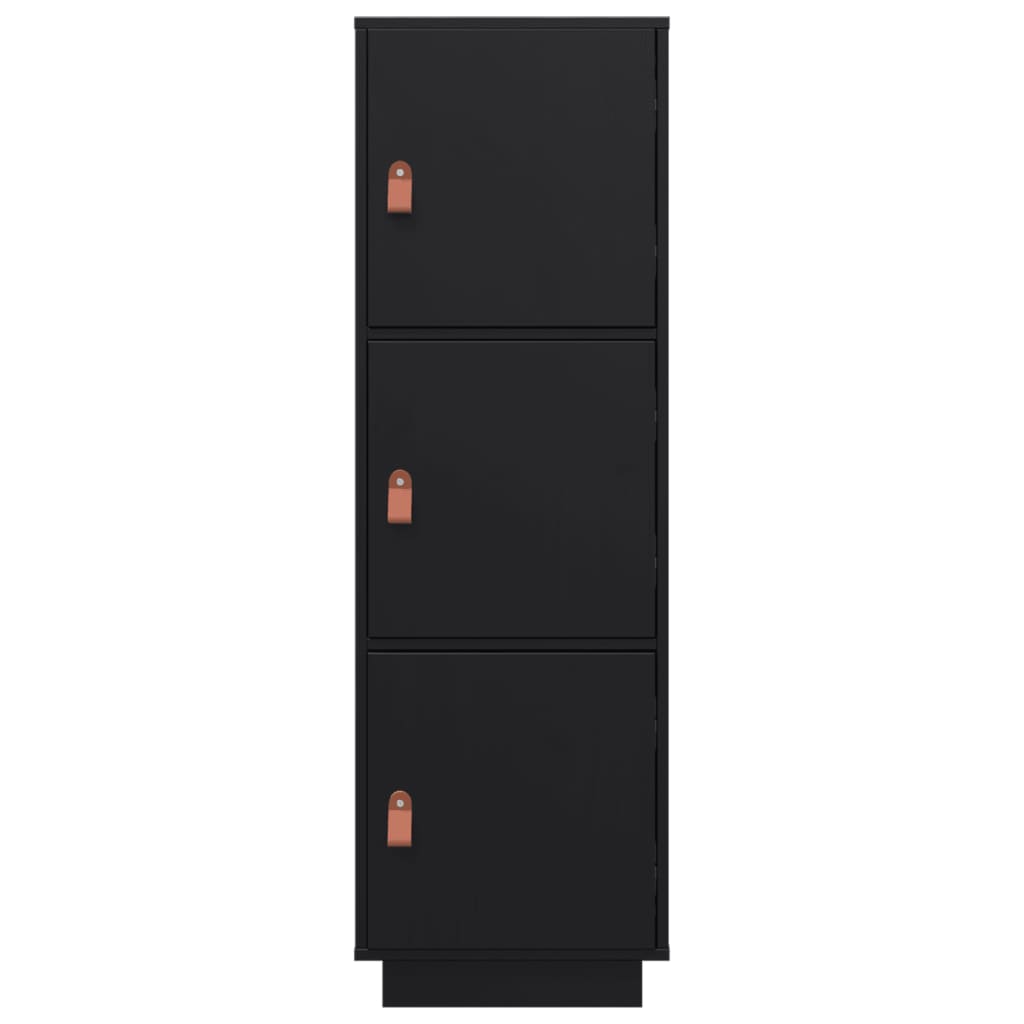 Highboard Schwarz 34x40x108,5 cm Massivholz Kiefer