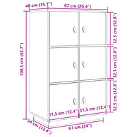 Thumbnail for Highboard 67x40x108,5 cm Massivholz Kiefer