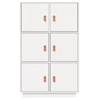 Thumbnail for Highboard Weiß 67x40x108,5 cm Massivholz Kiefer