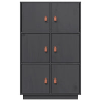 Thumbnail for Highboard Grau 67x40x108,5 cm Massivholz Kiefer