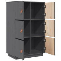 Thumbnail for Highboard Grau 67x40x108,5 cm Massivholz Kiefer