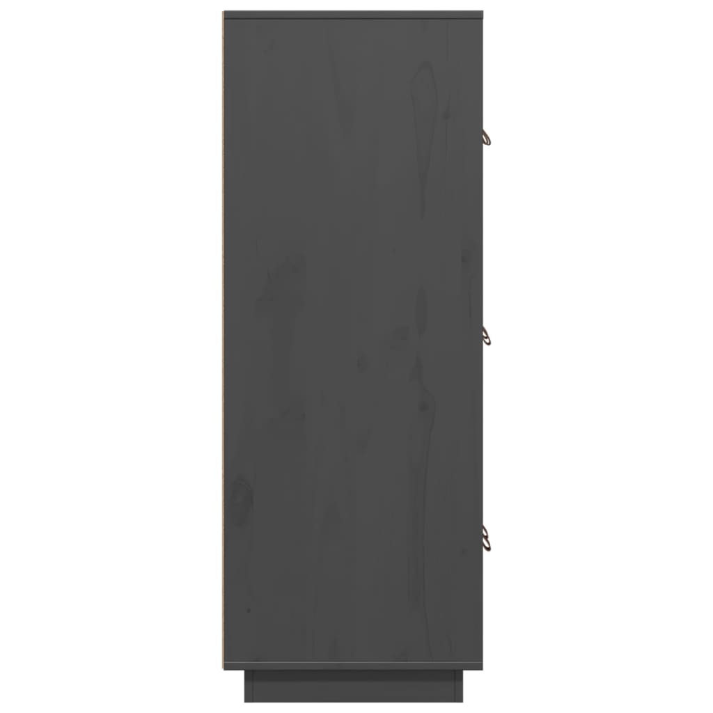 Highboard Grau 67x40x108,5 cm Massivholz Kiefer