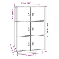 Thumbnail for Highboard Honigbraun 67x40x108,5 cm Massivholz Kiefer