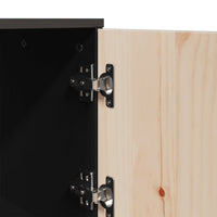 Thumbnail for Highboard Schwarz 67x40x108,5 cm Massivholz Kiefer