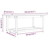 Thumbnail for Couchtisch Grau 110x55x45 cm Massivholz Kiefer