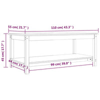 Thumbnail for Couchtisch Grau 110x55x45 cm Massivholz Kiefer