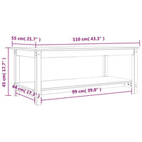 Thumbnail for Couchtisch Schwarz 110x55x45 cm Massivholz Kiefer