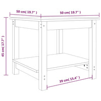 Thumbnail for Couchtisch 50x50x45 cm Massivholz Kiefer