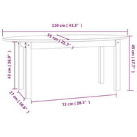 Thumbnail for Couchtisch Grau 110x55x45 cm Massivholz Kiefer