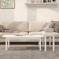Thumbnail for 2-tlg. Couchtisch-Set Weiß Massivholz Kiefer