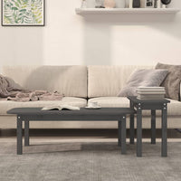 Thumbnail for 2-tlg. Couchtisch-Set Grau Massivholz Kiefer