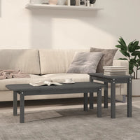 Thumbnail for 2-tlg. Couchtisch-Set Grau Massivholz Kiefer