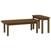 Thumbnail for 2-tlg. Couchtisch-Set Honigbraun Massivholz Kiefer