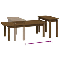 Thumbnail for 2-tlg. Couchtisch-Set Honigbraun Massivholz Kiefer